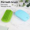 Rubber Pet Grooming Brush, Rounded Soft Bristles, Pet Bath Scrubber Massage Brush, Gentle Shedding Brush for Short Haired Cats Dogs