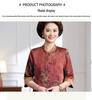 Xiangyunsha Plus Size Silk Top: Summer Chinese Style T-Shirt for Middle-Aged and Elderly Women