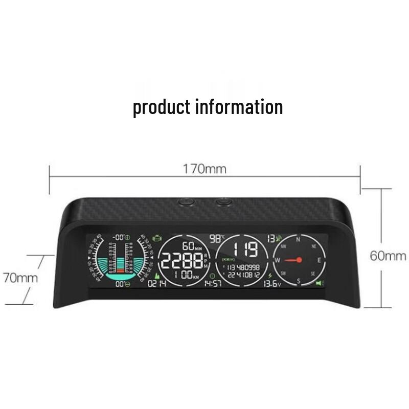 Car HUD Head-up Display with OBD+GPS and Inclinometer