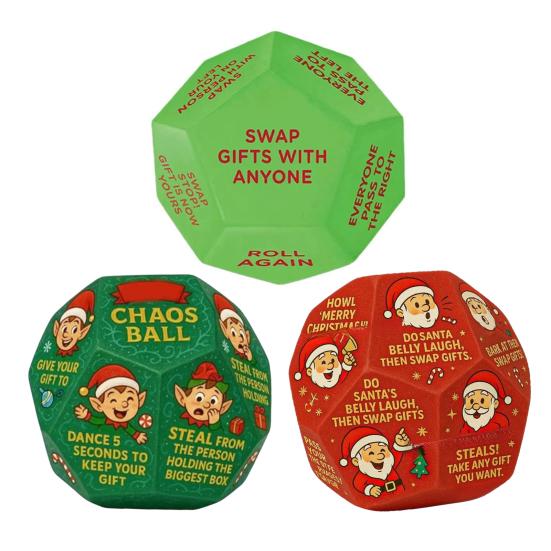 3 Pcs Hilarious Exchange Party Game Dice Santa Swap Gift Exchange Dice Christmas Stocking Stuffers Gift for Office Events Group Hangout
