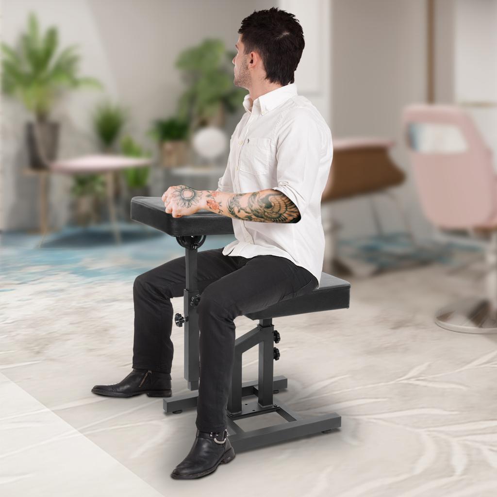 Professioneller höhenverstellbarer Tattoo-Barbierstuhl, Mehrzweck-Friseursalonstuhl mit 180° verstellbarer Rückenlehne (Kapazität 220 lbs)