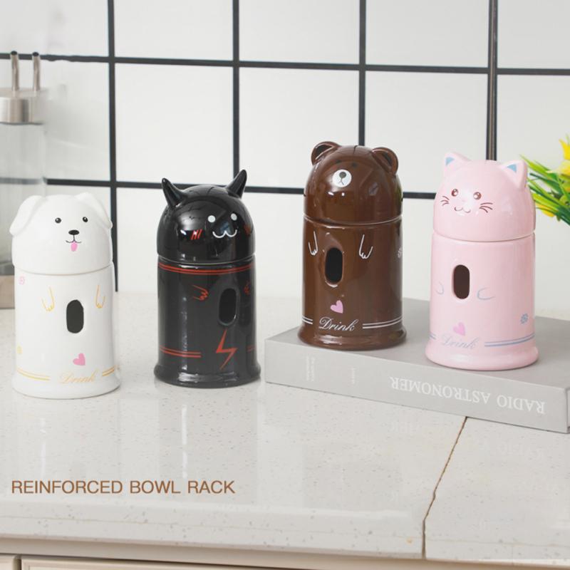 Keramický držák na láhev s vodou Tvar kresleného zvířete Stojan na konvici na pití Potřeby pro domácí mazlíčky Pro křečka