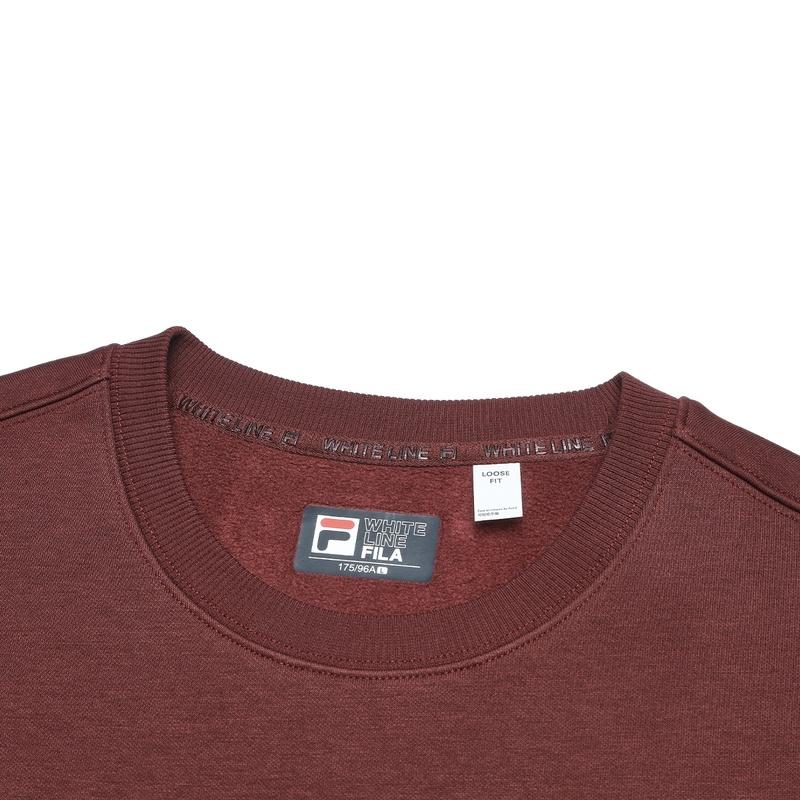 Fila ORIGINALE Crew Neck Pullover Loose Fit Fleece Lined American Vintage Sweatshirt Unisex Wine Red F51M449204F-WI