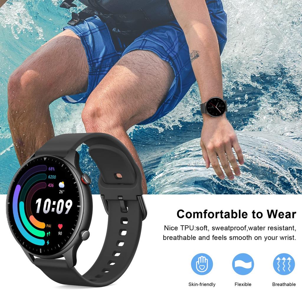 Sport strap For Amazfit GTS-GTR-4-3-2-2e-Mini-Pro-stratos 2 3 Watchband Silicone Bracelet Correa Amazfit bip-U-S-3-pro 20mm 22mm