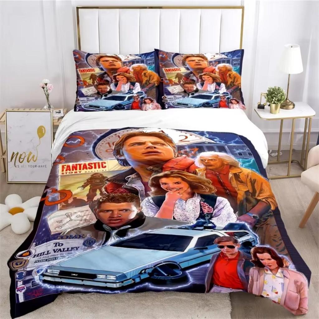 Classic Movie Back To The Future Canary Bedding Set Single Twin Full Queen King Size Bed Set Adult Kid Bedroom Duvet Cover Sets