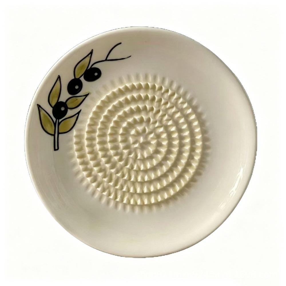 Easy Clean Ceramic Ginger Grater Round Plate Fruit Grinding Tool Tomato Grinder Dish  Fruit Puree