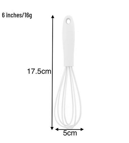 

6 Міні силіконовий віночок для дітей - Харчовий міксер для крему Інструмент для випічки білий