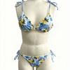 Costume da Bagno Stampato Diviso Donna Con Imbottitura sul Seno Bikini Sexy Set Limone