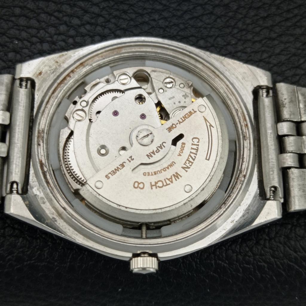 ORIGINALE VINTAGE CITIZEN AUTOMATICO 8200 GIAPPONE OROLOGIO DA UOMO QUADRANTE VERDE a709314-1