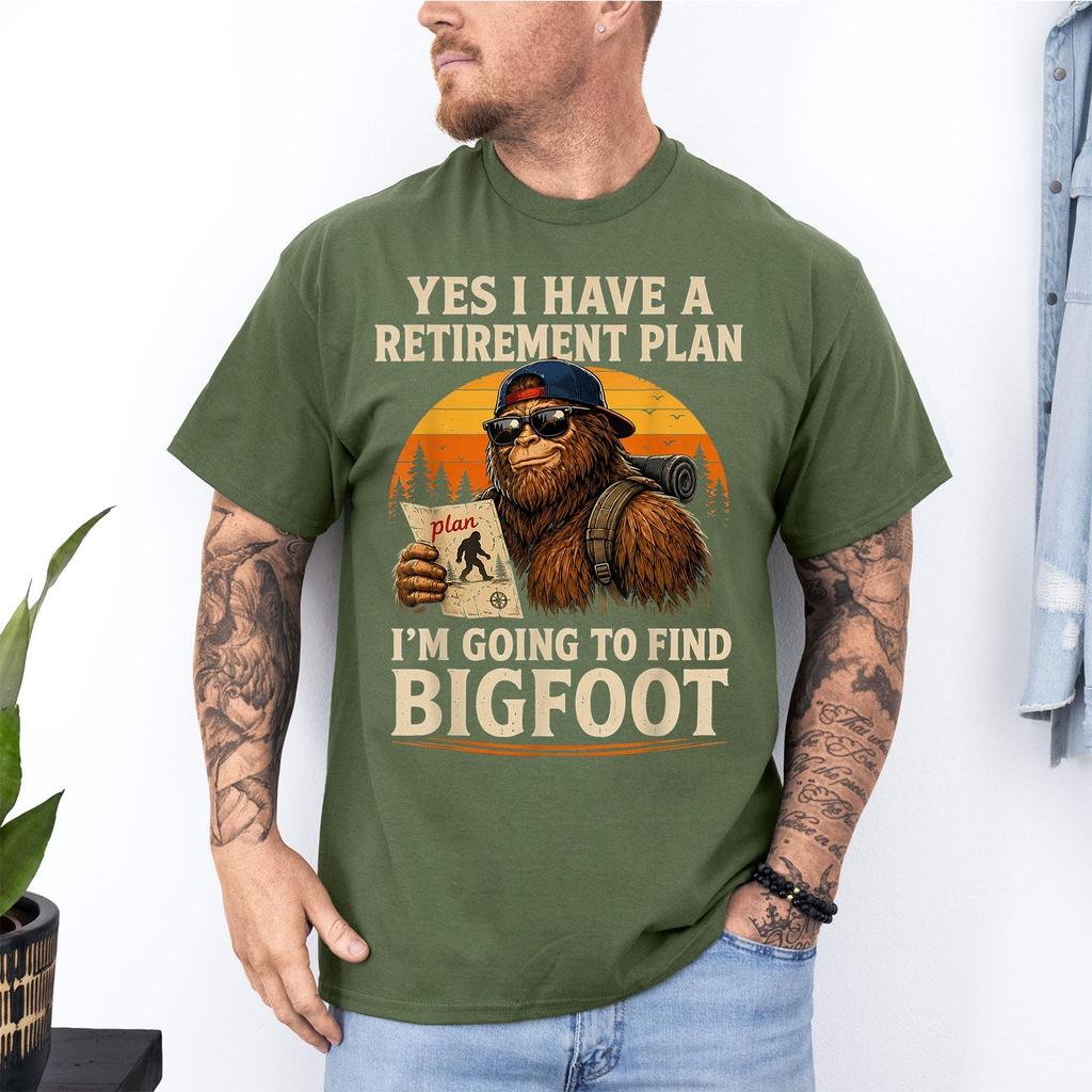 Yes I Have A Retirement Plan I'm Going to Find Bigfoot Retro Unisex T-Shirt