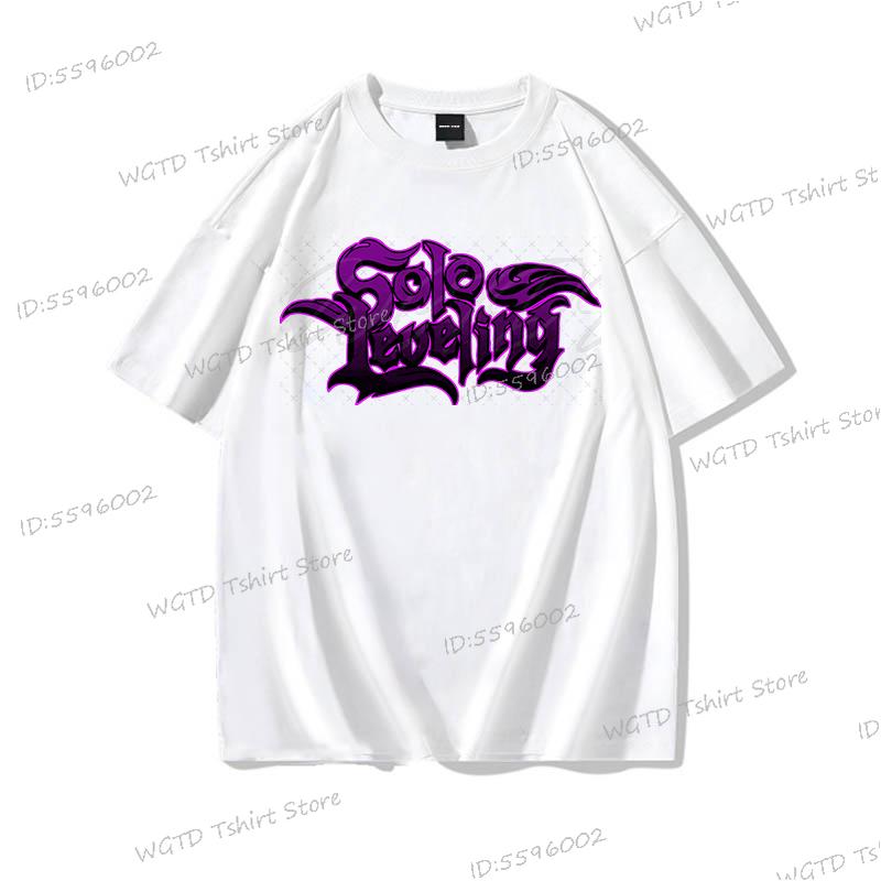 Anime Solo Leveling T Shirt Vintage Sung Jin Woo T-shirts Men Women Cotton Streetwear Short Sleeve Manga Solo Leveling Tops Tees