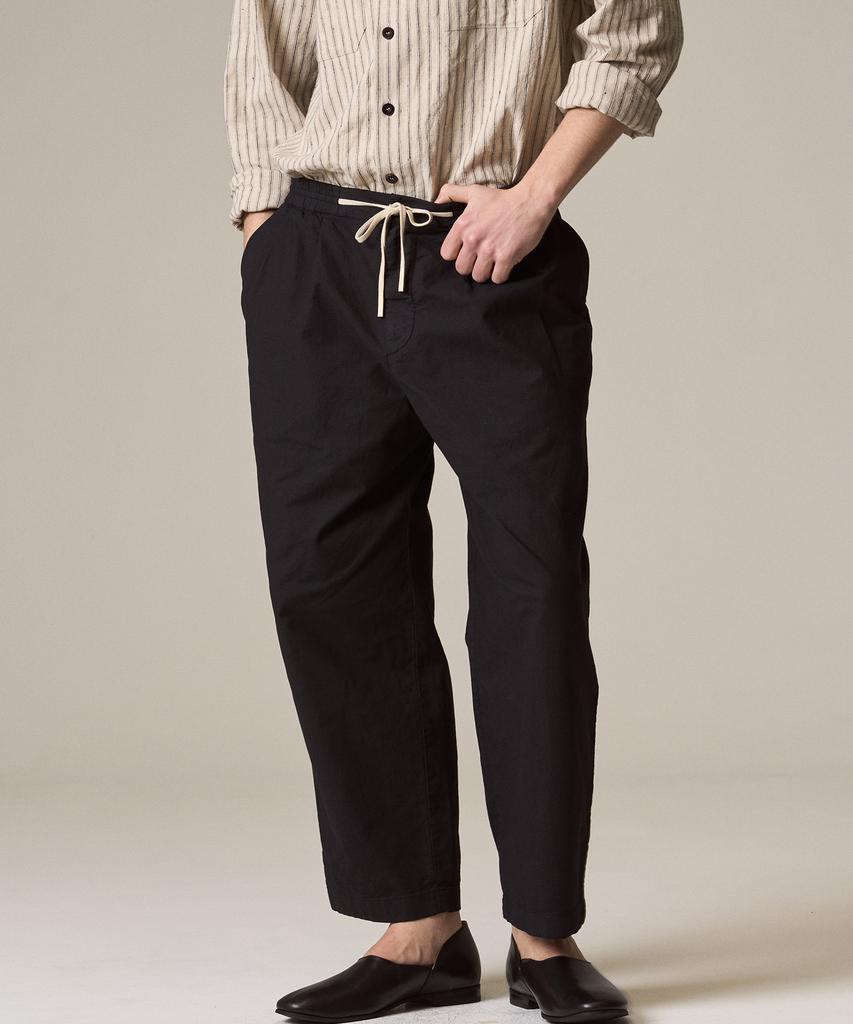 Laijeuaenbillou Garment-Dyed 330 Oxford Two-Pleated Easy Pants Dark Navy