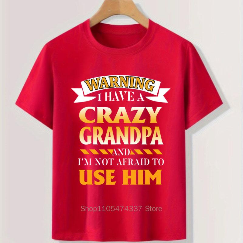 Crazy Grandpa Print Children Tshirt For Boys Summer Kids Casual Funny Comfortable Colorful Tops Crew Neck Short Sleeve Tshirts