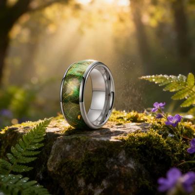 8mm Men's Dome Ring Simple And Fashionable Band