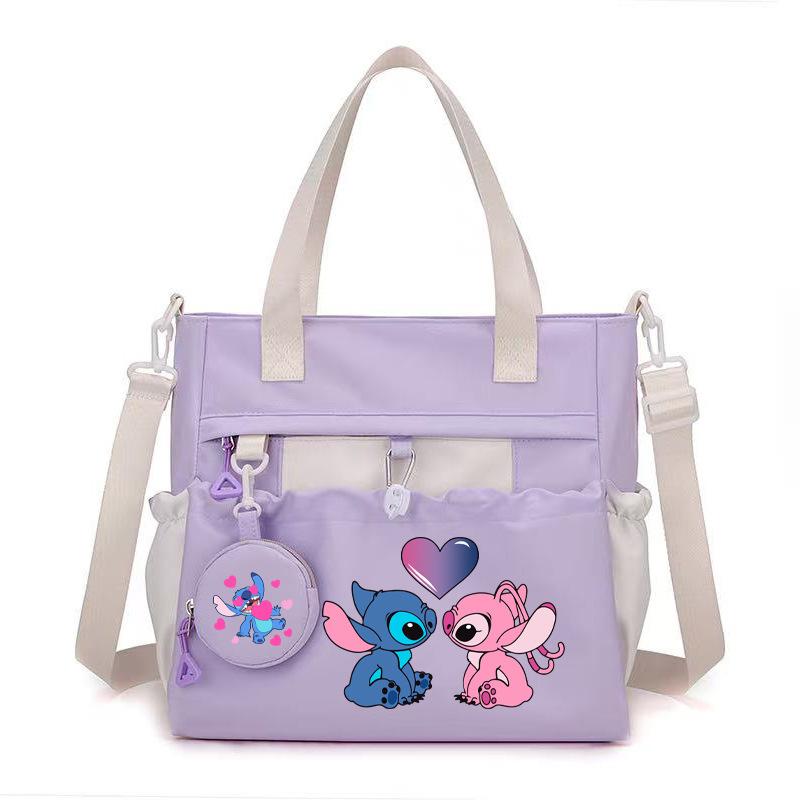 Large capacity nylon cloth tote bag Female student fresh tutoring bag Versatile shoulder messenger bag Carry book bag in class