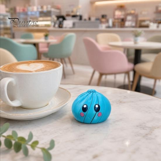 Steamed Bun Toy 3D Printed Twisting Dumpling Toy, Slippery Cartoon Expression Anxiety Relief Articulated Spiral Rotating Dough Ball Fidget for Stress