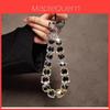Cell Phone Lanyard With Black Butterfly Diamond Pattern Pvc Beads For Men And Women