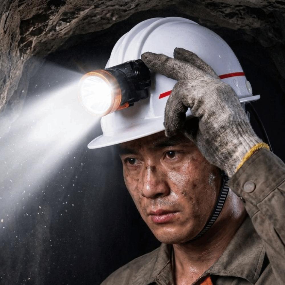 Rechargeable LED Mining Headlamp Long Runtime Hard Hat Clip Mining Lamp Cycling