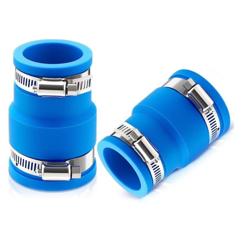 

Pool Vacuum Adapter Hose Connector with Stainless Steel Clamps Vacuum Coupling for Ground Swimming Pool Accessories