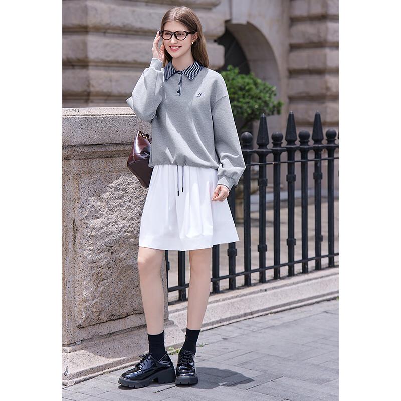 Betu Women's 2025 Autumn Plaid Color-Block Casual Sweatshirt