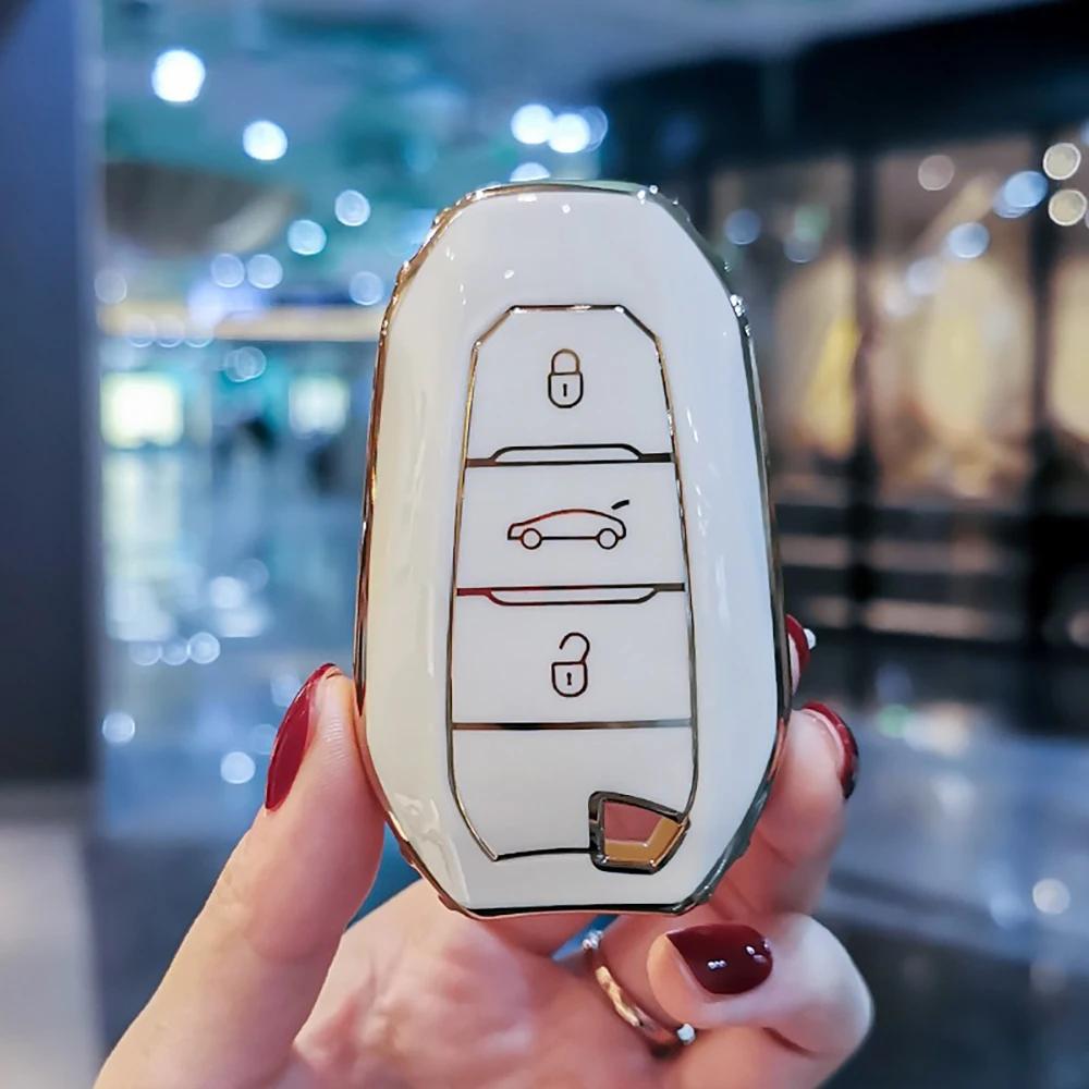 

Key Case for Car New TPU Car Remote Key Case Cover Shell for Peugeot 308 408 508 2008 3008 4008 5008 Citroen C4 C4L C6 C3-XR Pi