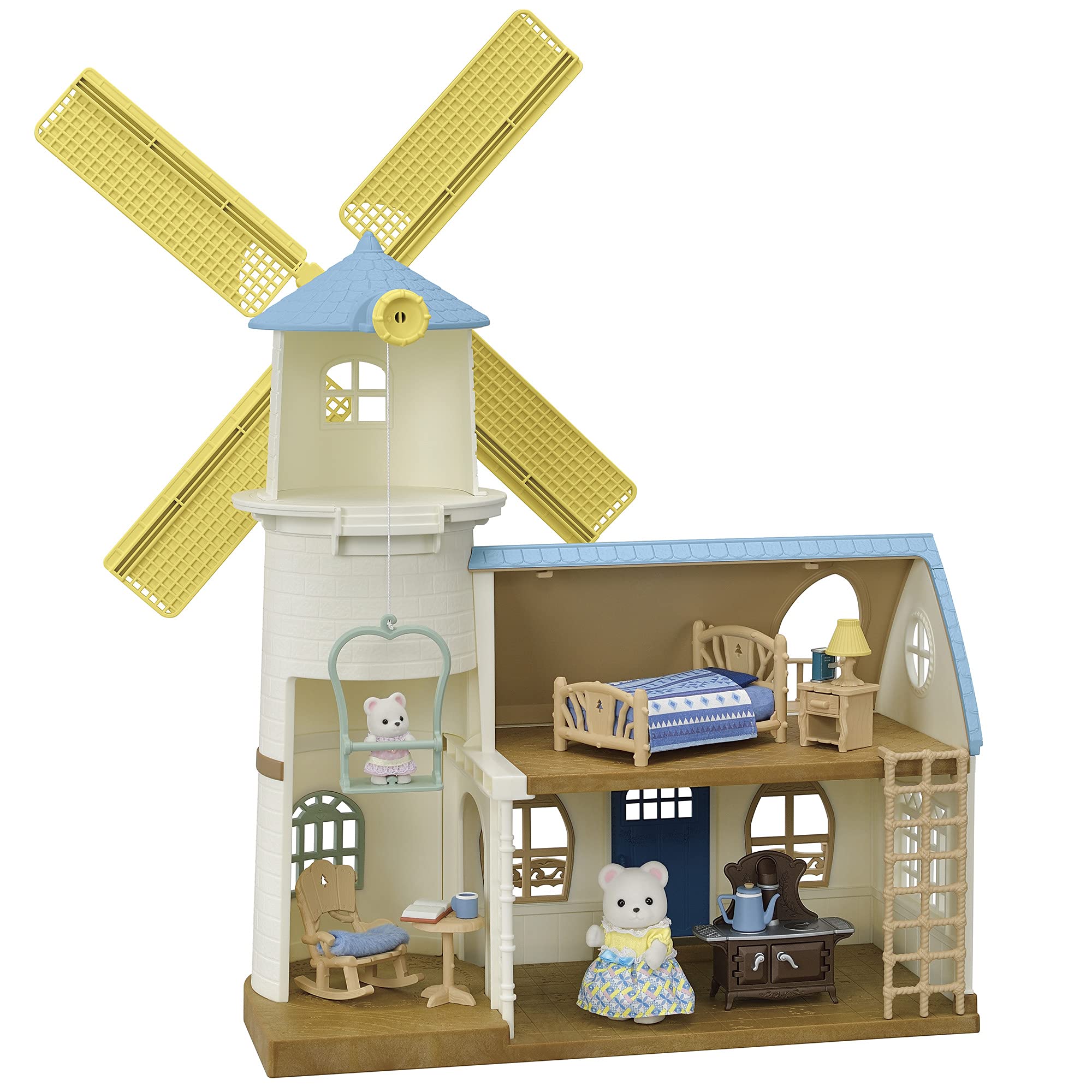 

Sylvanian Families Сезонный подарок ветряная мельница ST Mark Сертификация для детей от 3 лет и старше Игрушечный кукольный домик Sylvanian Families EPOCH [Праздничный набор] жёлтый