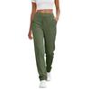Women's Fashionable Color High Waisted Elastic Straight Leg Casual Pants With Pockets, Yoga And Fitness Pants