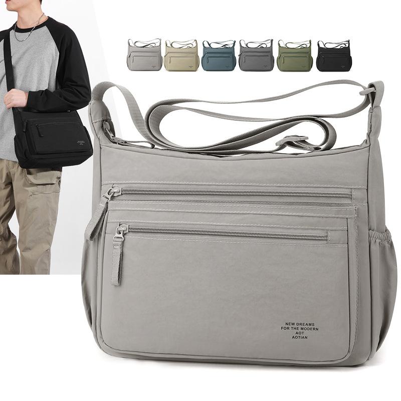 Nylonowa torba crossbody z wieloma kieszeniami na zamek błyskawiczny Regulowany pasek dla mężczyzn i kobiet