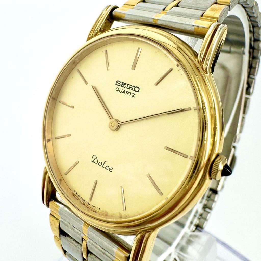 [USED] Battery SEIKO Dolce Round Two-tone Watch