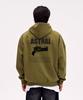 Astral Projection Astral Gun Oversized Wide Shoulder Zip-Up Hoodie_Green Brown