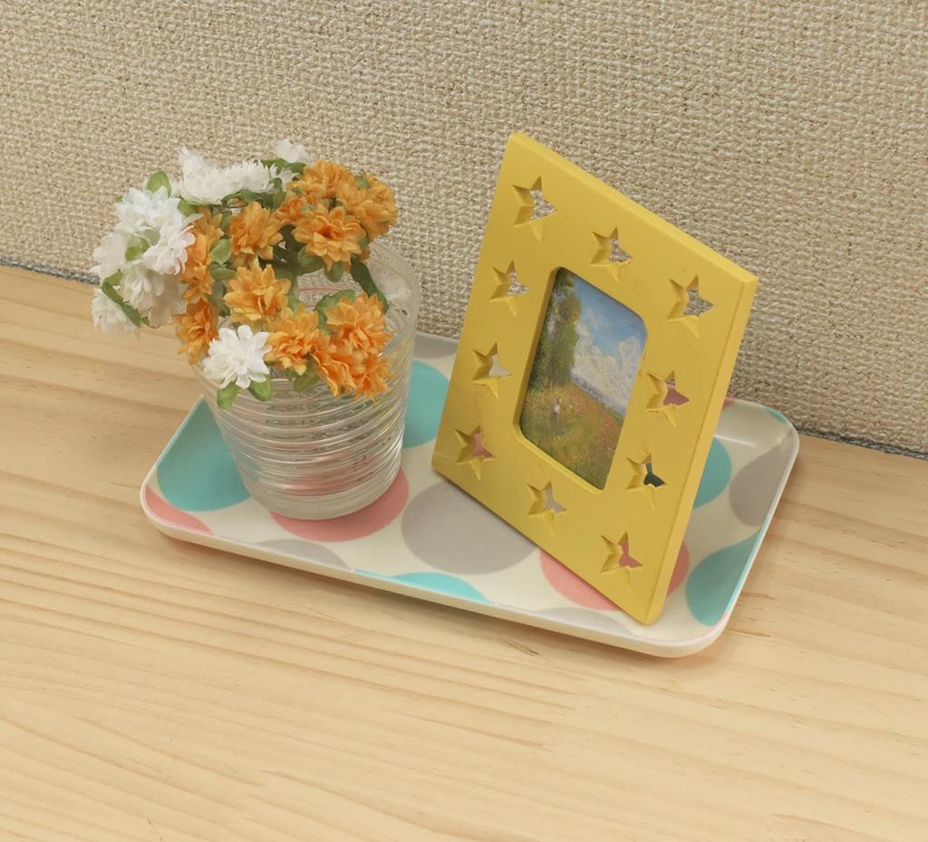 Tatsucraft NR Caster Tray, SS, 21.5cm, Web Original Model, Scandinavian Style, Medium Marble, Non-Slip, Microwave-Safe, Tray, Tray, Stylish, Plastic,