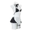 Night Listen Lingerie: Sexy See-Through Maid Role Play Set with Open Crotch, 3-Piece Women's Temptation Uniform