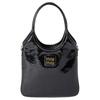 Ivy Goldfarbene Beschläge Lack-Lackleder Schulter-Crossbody-Handtasche Damenhandtasche Schwarz 5BA281_ADNT_F0002_V_OWF
