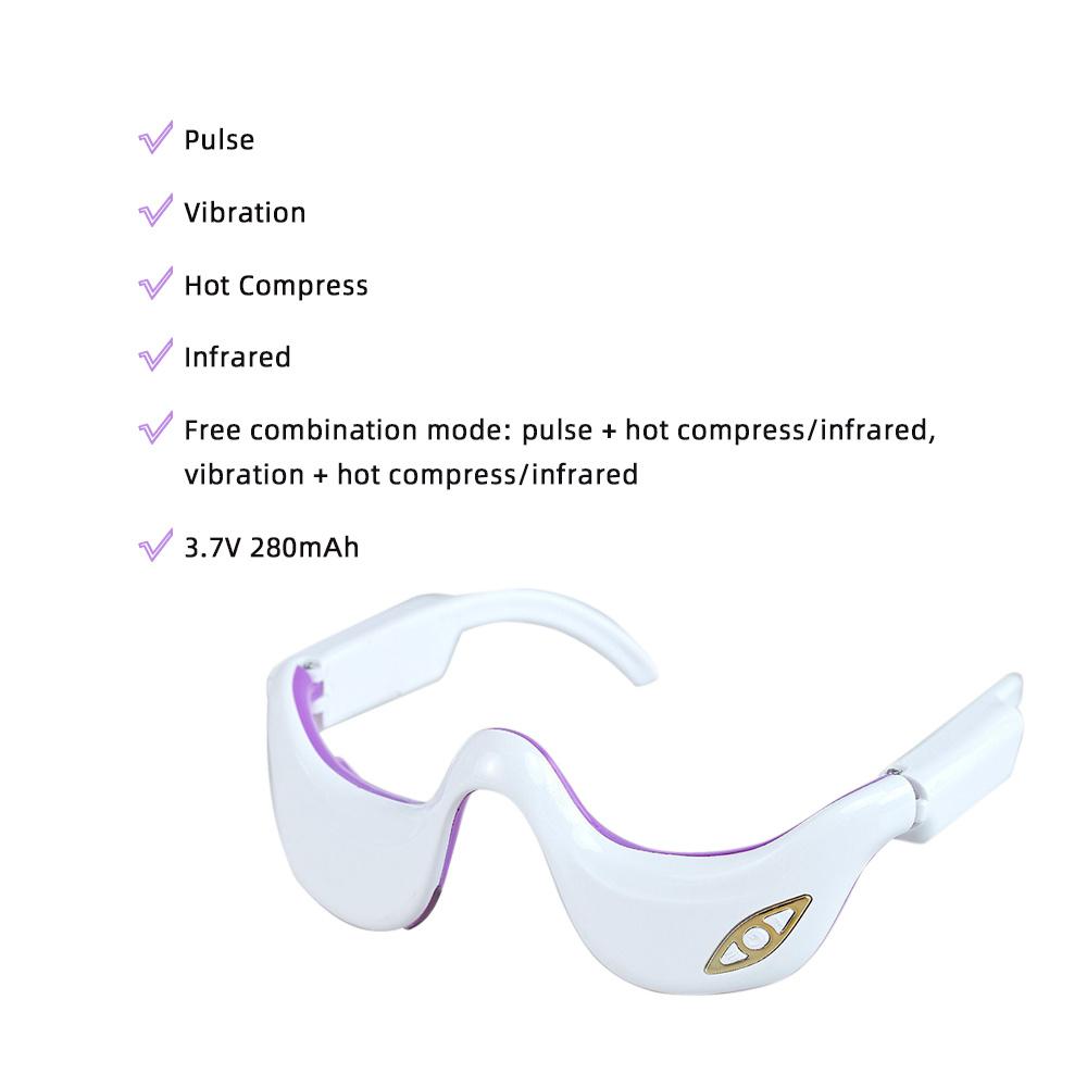New Intelligence EMS Pulse Vibration Under-Eye Massager Heated Relieves Eye Fatigue Eyes Massage Glasses Dark Circle Eye Bags Eye Promote Sleep Unisex