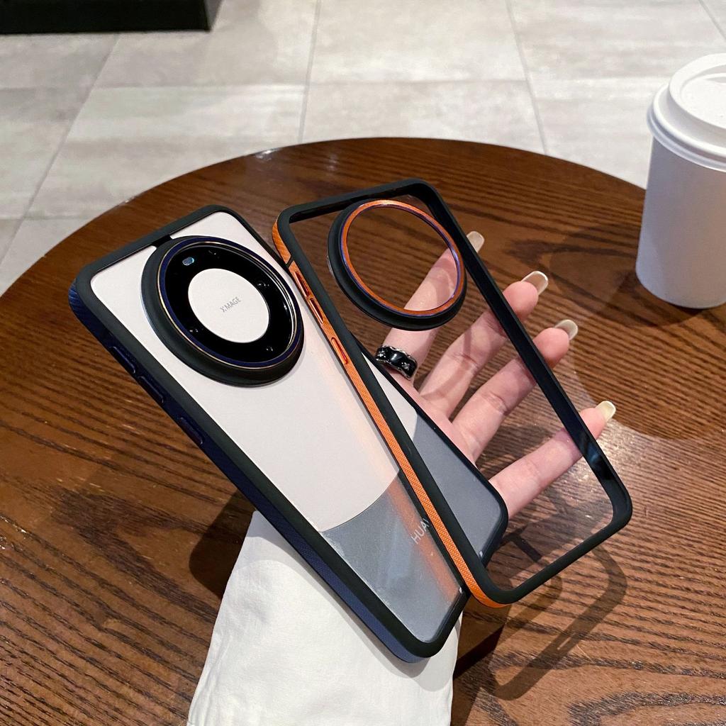 Anti-slip Edge Carbon Fiber Texture Leather Phone Case for Huawei Mate60pro, Mate60 High-transparency Non-yellowing Anti-drop Case