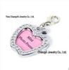 Rhinestone Pet Collar Pendant: Heart & Bone Shape Photo Frame, Anti-lost Info Tag, DIY for Cats & Dogs