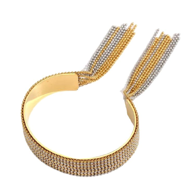 Sophisticated Ring Jewelry 18K Gold Plated Tassels Chain Ring Bracelet Stainless Steel Sophisticated Jewelry