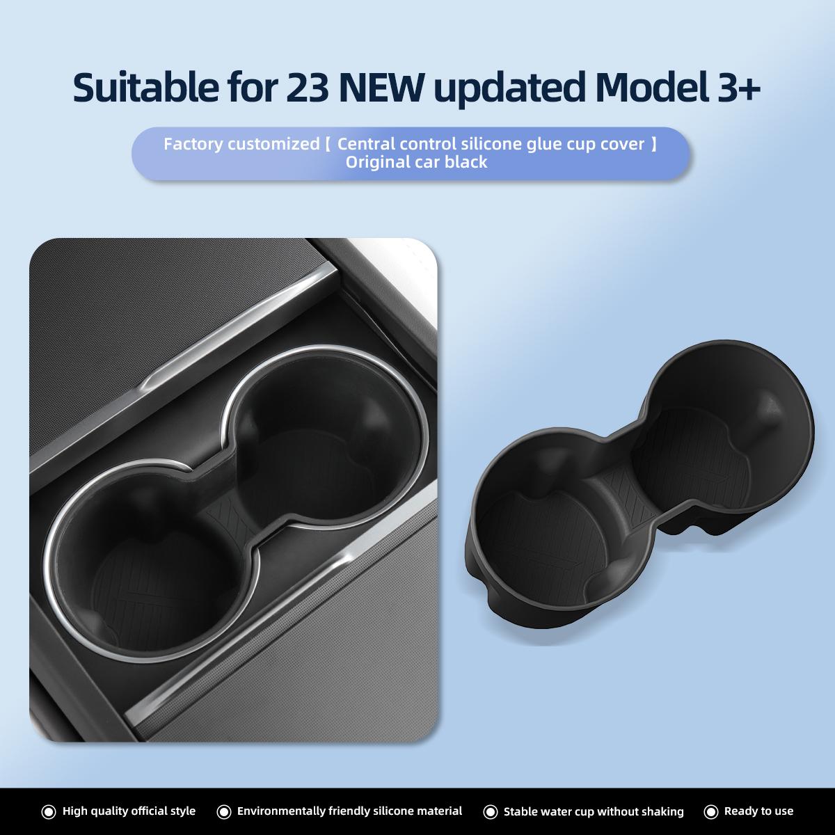 Water Cup Holder For Tesla Model3 Highland 2025 2025 Central Control Drinks Holder Rear Seat Water Cup Cover Car Accessories