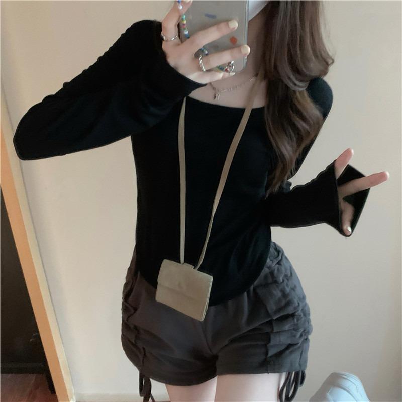 Long Sleeved T-shirt Women's Slim Fit Casual Top