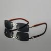 3 Pcs Men's Metal Square Frameless Retro Elegant High-end Light Luxury Casual Fashion Glasses