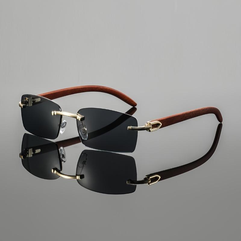 3 Pcs Men's Metal Square Frameless Retro Elegant High-end Light Luxury Casual Fashion Glasses