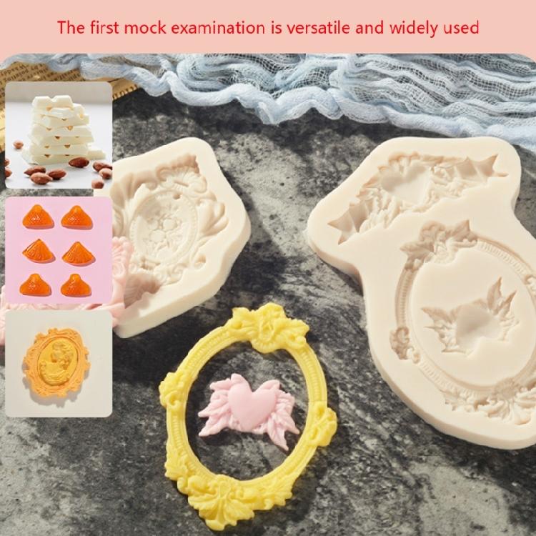 Mirror Frame Fondant molds cupcakes Top Decorations Biscuit Decorations Craft Tool Resin Moulds Christmas Fondant molds