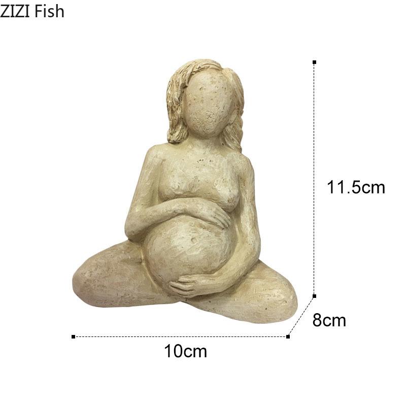 Gravid Kvinna Retro Karaktär Hartser Staty Skrivbordsdekoration Gravida Kvinnor Skulptur Ornament Skrivbordsdekor Figurin Statyett