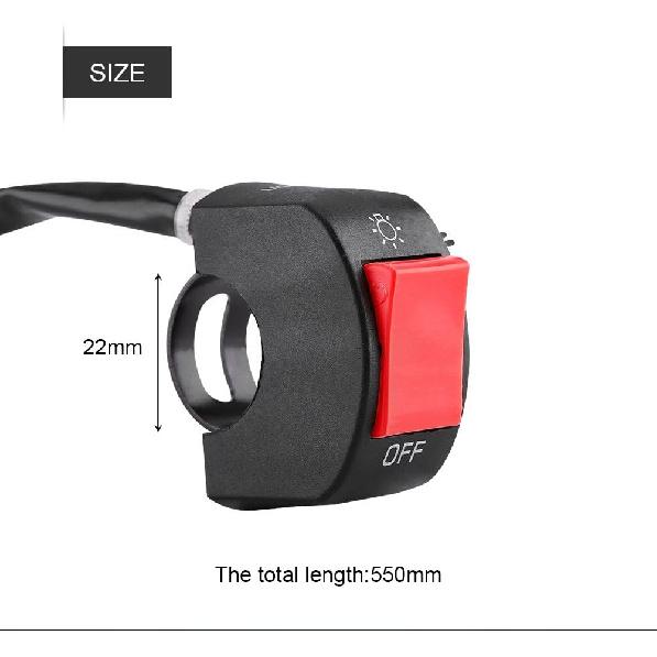 7/8inch Motorcycle Handlebar Switch Control,Universal Mount LED Headlight On/Off Switch with Button for Motorcycle Dirt Bike ATV LED Headlight Light