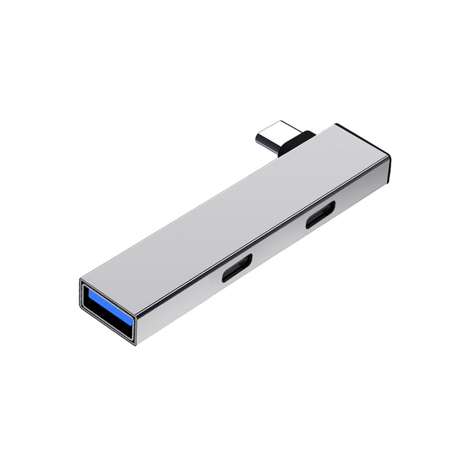 

Концентратор USB C 4 в 1 с адаптером USB-порта USB C, адаптер Type C на 2Type C+USB, адаптер USB-концентратора, USB-разветвитель, USB-расширитель серебряный