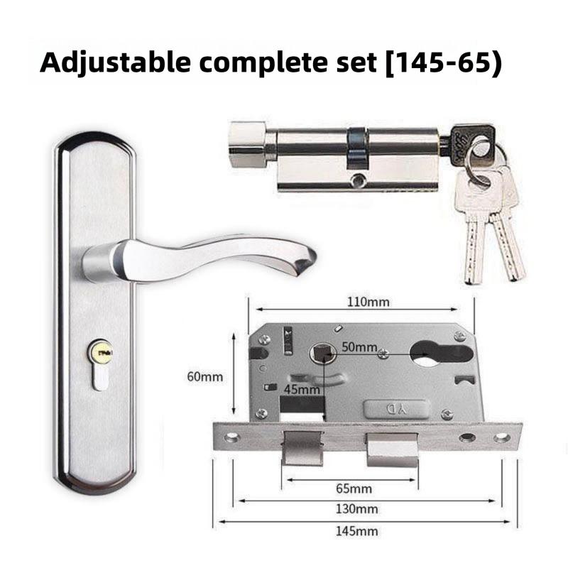 Stainless Steel Household Indoor Door Lock Universal Type Wooden Door Lock Tamper Free Adjustable Door Handle Bedroom Door Lock