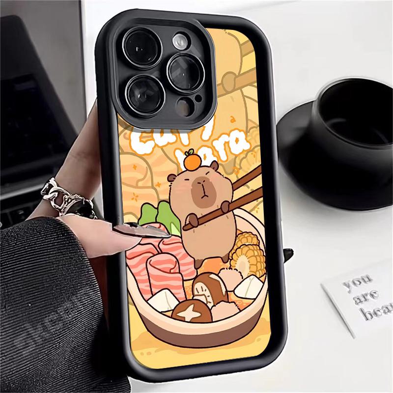 Cute Capybara Phone Case for iPhone 16 15 14 13 12 11 Pro Max X XS XR 7 8 Plus Funny Animal Soft Silicone Cover