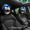 2 Stück Universelle Auto-Sitzbezüge Cartoon Elastische Auto-Kopfstützenbezüge Staubdicht Atmungsaktiv Auto-Sitz-Kopfstütze