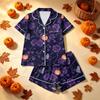 Women's Halloween Print Pajama Set Comfortable Casual Wear Two-Piece Sleepwear
