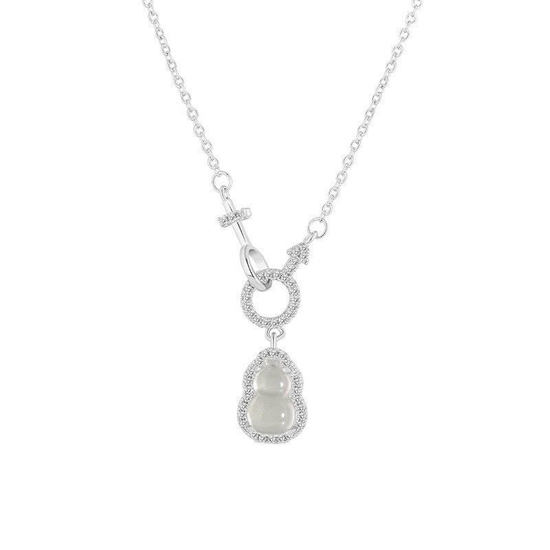 Gourd necklace women's fashion versatile high sense interlocking pendant collarbone chain jewelry